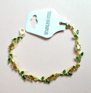 Tulip Bracelet - Green & Cream