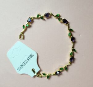 Tulip Bracelet - Green & Lavender